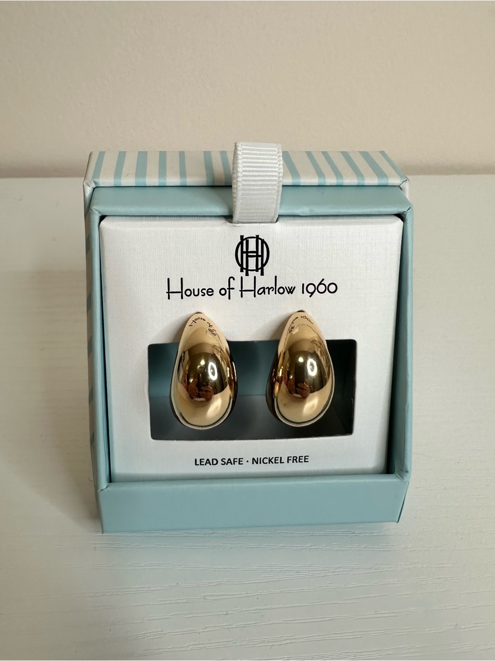 House of Harlow 1960 Gold Statement Earrings New in Box
